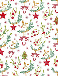 Whimsical Red Green Star Christmas Tree Rug