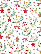 Whimsical Red Green Star Christmas Tree Rug