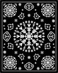 Black White Snowflake Starburst Medallion Rug