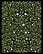 Whimsical White Daisy Vine Swirl Rug