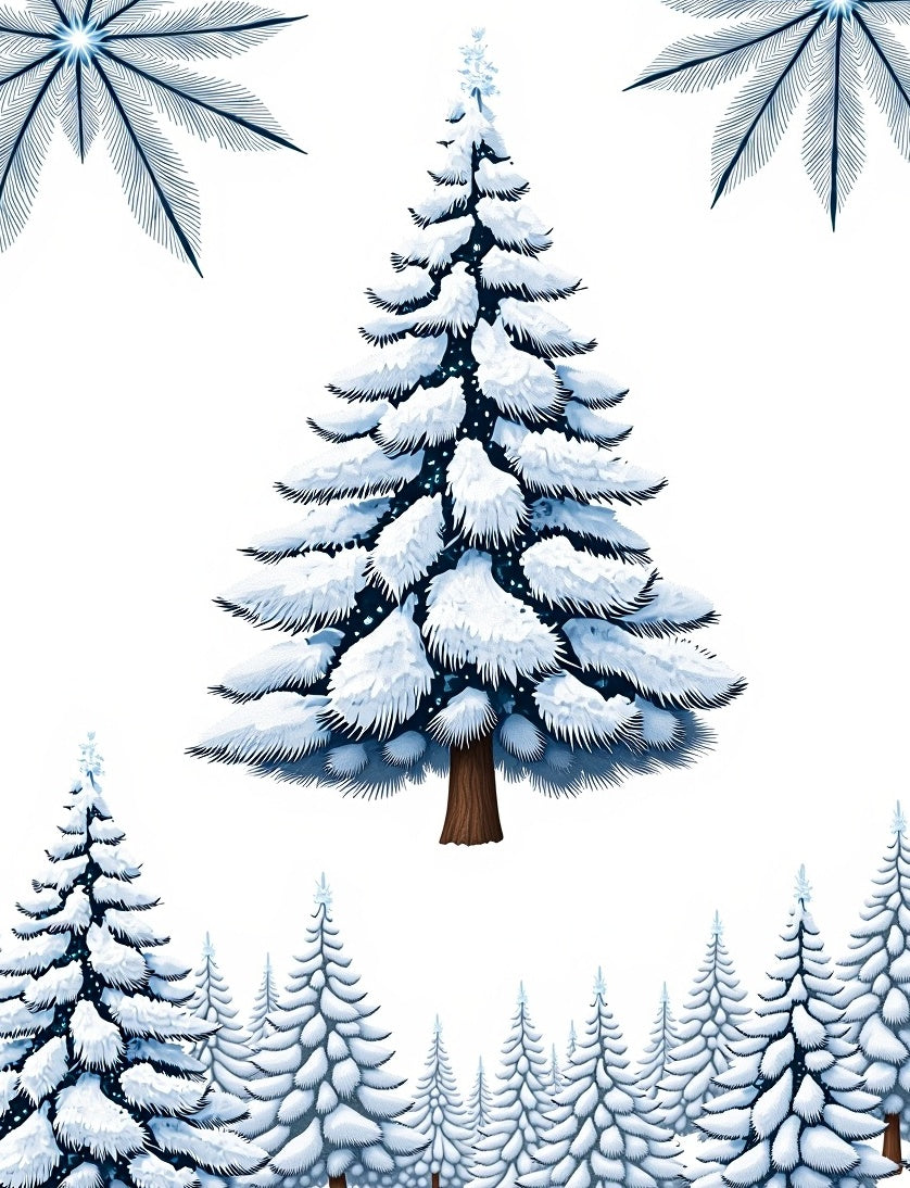 Winter Wonderland Snowy Forest Pines Rug