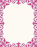 Ornate Pink Floral Vine Border Rug