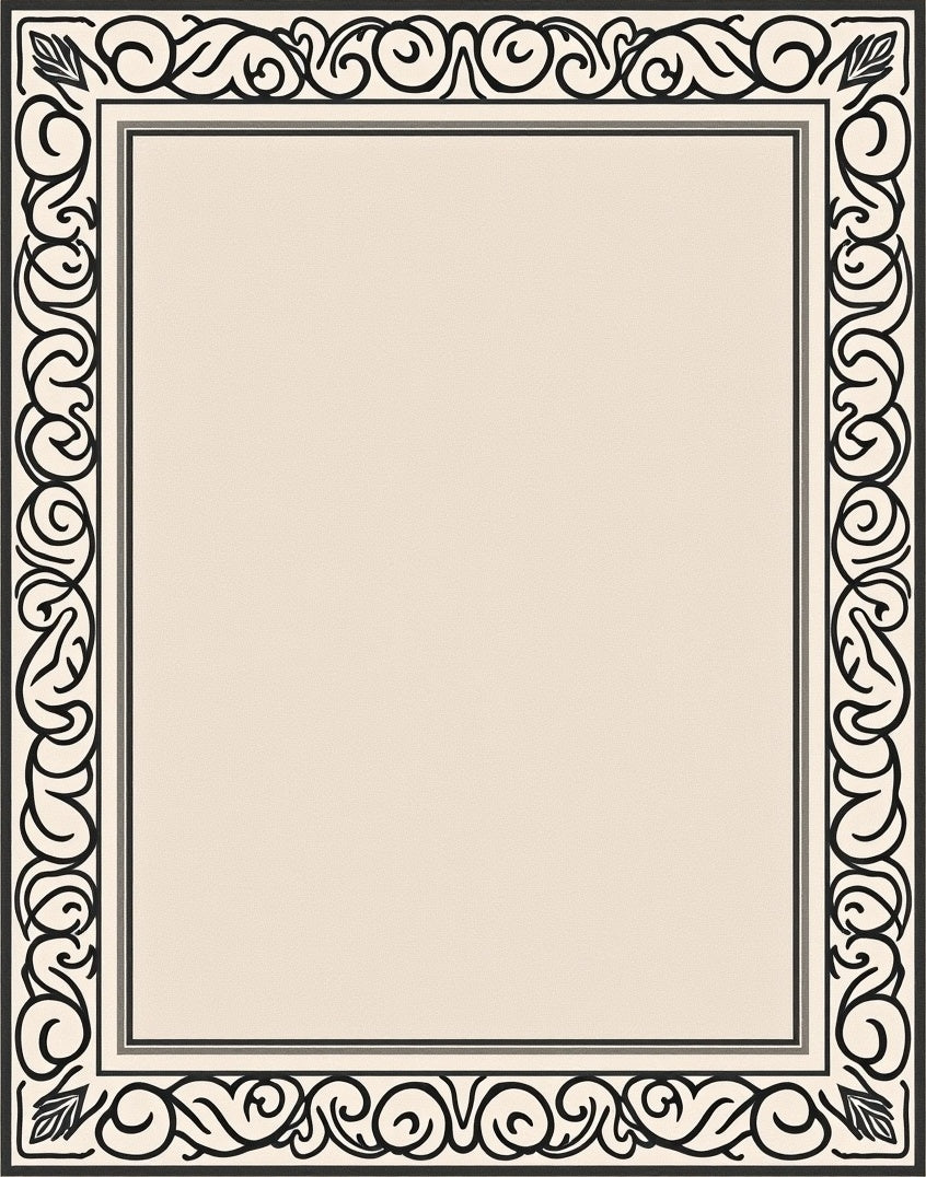 Classic Ivory Scroll Border Rug