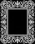 White Floral Scrollwork Border Rug