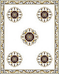 Elegant Brown Golden Floral Medallion Rug