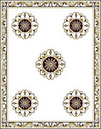 Elegant Brown Golden Floral Medallion Rug