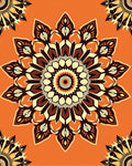 Orange Mandala Floral Medallion Rug