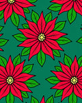 Bold Red Poinsettia Floral Repeat Rug
