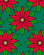 Bold Red Poinsettia Floral Repeat Rug