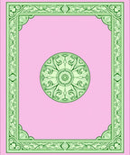 Pink Emerald Medallion Border Rug