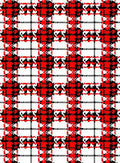 Red Black White Houndstooth Plaid Rug