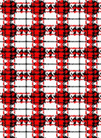 Red Black White Houndstooth Plaid Rug