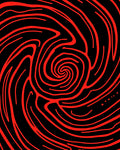 Crimson Swirl Abstract Lines Rug