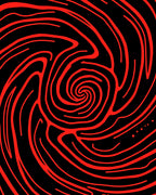 Crimson Swirl Abstract Lines Rug