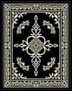 Black Cream Ivory Intricate Scroll Frame Rug