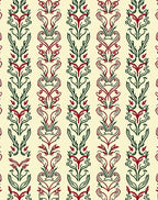 Crimson Green Floral Vertical Stripe Rug