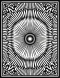 Black White Radial Sunburst Rug