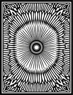 Black White Radial Sunburst Rug