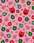 Whimsical Red Cat Holiday Ornaments Rug