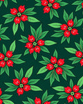 Emerald Green Red Floral Overlay Rug