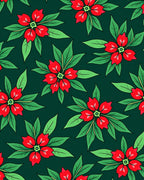 Emerald Green Red Floral Overlay Rug