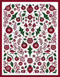 Crimson Green Holiday Ornament Collage Rug