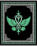 Black Mint Wings Emblem Rug