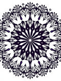 Dark Purple Black Radial Blossom Rug