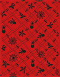 Crimson Red Holly Bow Snowflake Net Rug
