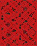 Crimson Red Holly Bow Snowflake Net Rug
