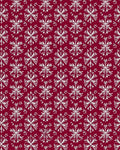 Crimson White Snowflake Folk Art Rug