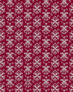 Crimson White Snowflake Folk Art Rug