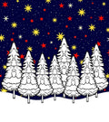 Night Sky Starry Forest Rug