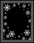 Black White Snowflake Border Rug