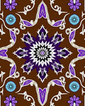Rich Brown Purple Floral Medallion Rug