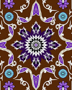 Rich Brown Purple Floral Medallion Rug