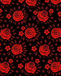 Vibrant Red Rose Garden Repeat Rug