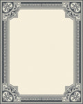 Classic Ivory Charcoal Corner Scroll Rug