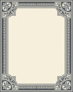 Classic Ivory Charcoal Corner Scroll Rug