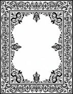 Ornate Black Floral Scroll Border Rug