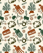 Earthy Toned Botanical Garden Imagery Rug