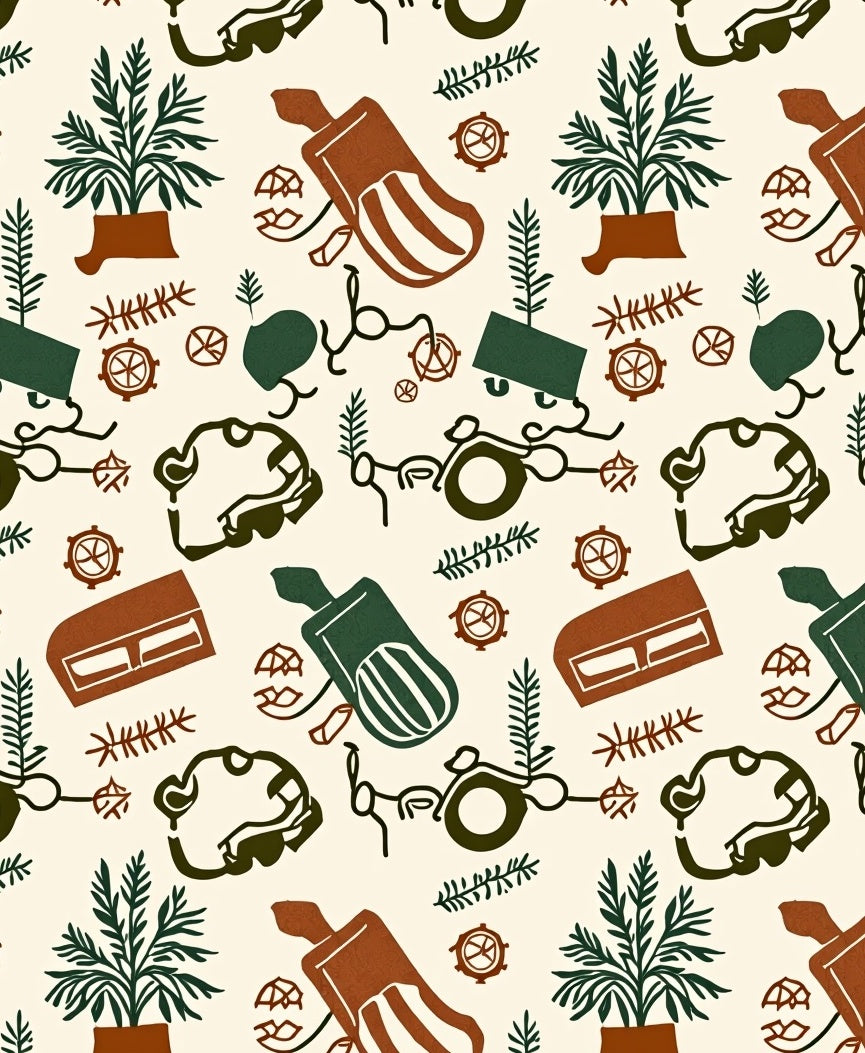 Earthy Toned Botanical Garden Imagery Rug