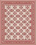 Crimson Symmetrical Floral Border Rug