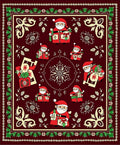 Festive Red Santa Claus Holiday Medallion Rug