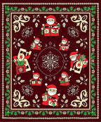 Festive Red Santa Claus Holiday Medallion Rug
