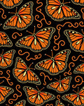 Orange Monarch Butterfly Swirls Rug