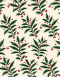 Festive Green Berry Sprig Repeat Rug