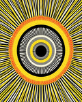 Radiant yellow sunburst concentric Rug