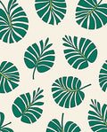 Emerald Green Tropical Monstera Leaves Rug