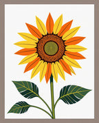 Golden Orange Sunflower Botanical Radiance Rug